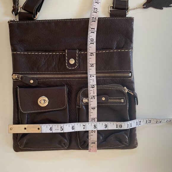 Roots Unisex VTG Venetian Village Leather Crossbody Bag - Picture 9 of 10